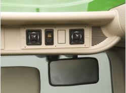 Electronically-adjustable mirror controls shown