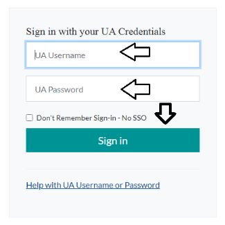 Click Sign in with UA Account