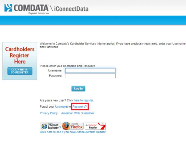 Hot to Register at Comdata Card