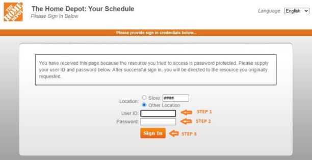 How to Login into Home Depot Schedule