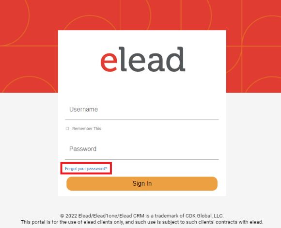 How to Reset E Leads Login Password