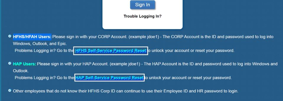 How to Reset HFHS Email Password