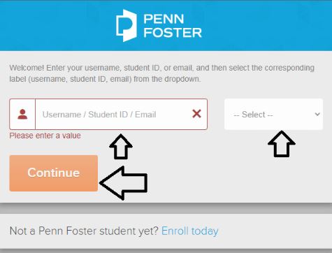 Penn Foster Student Login Steps