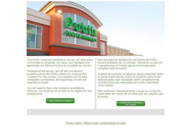 Publix Store Guest Feedback Survey Step by Step Guide