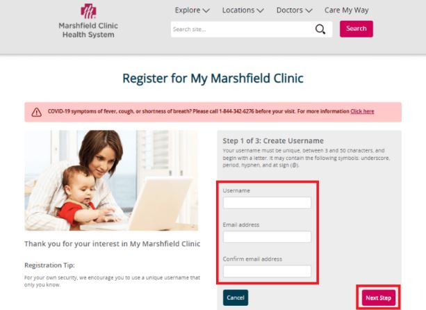 Register at My Marshfield Clinic Portal