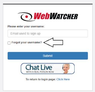 Reset Webwatcher Password