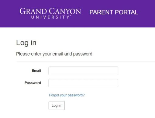 Login into GCU Parent Portal