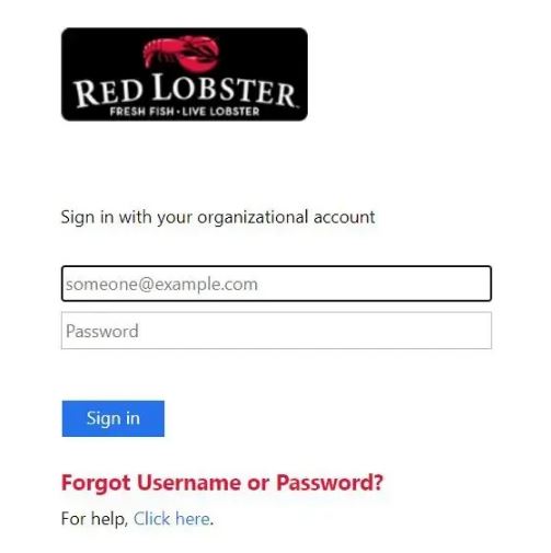 Login into Red Lobster Employee Navigator