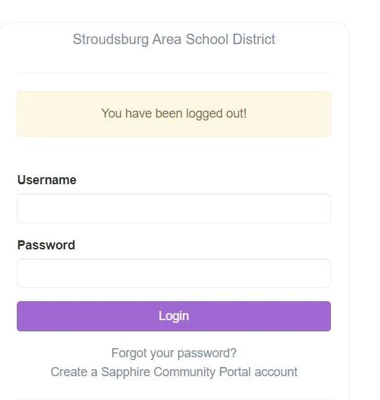 Login into Stroudsburg Parent Portal