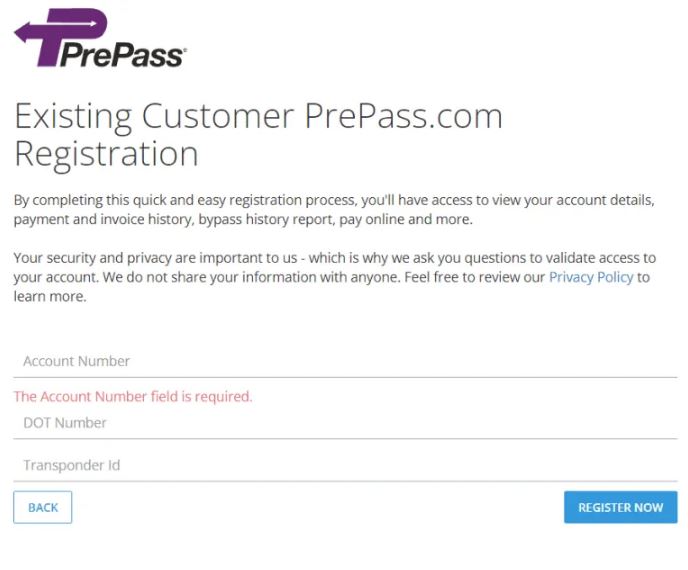 Register at Prepass Plus Login Portal