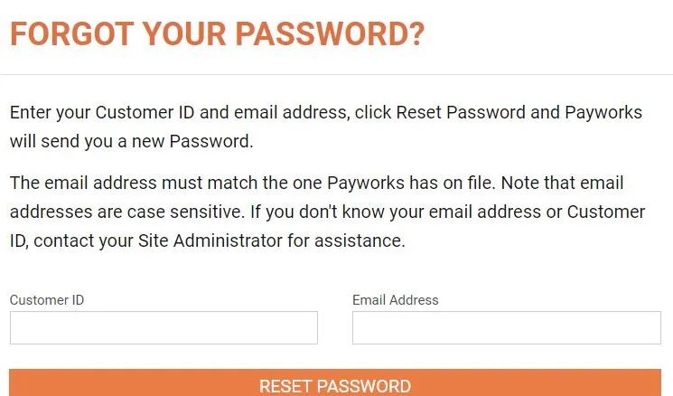 Reset Payworks Canada Login Password