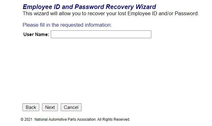Reset TBC Corporation Employee Portal Login Password