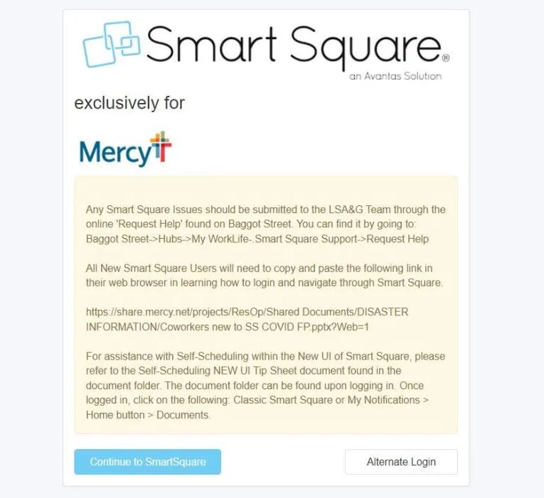 Smart Square Mercy Portal