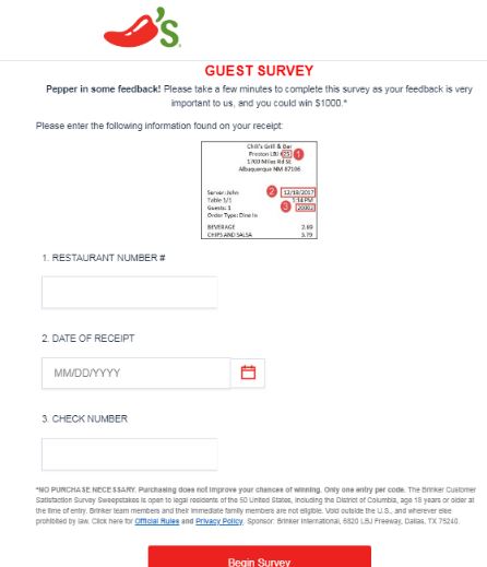 Chili's Guest Experience Survey