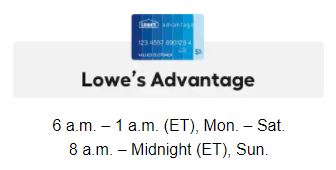 Credit Account Services Lowes
