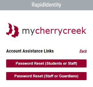 How to Reset MyCherryCreek Login Password
