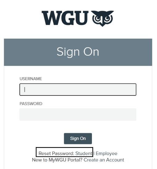 How to Reset WGU Student Portal Login Password
