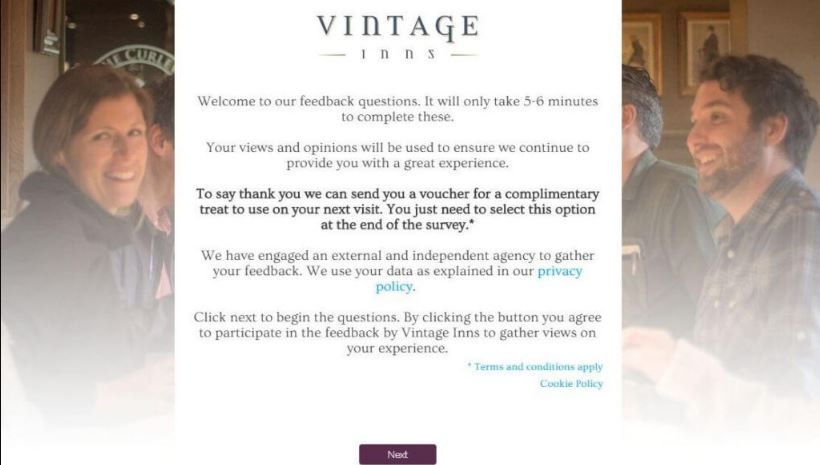 Procedure to Take Vintage Inns Satisfaction Survey