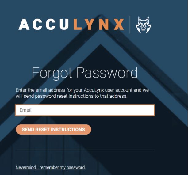 Reset Acculynx Login Password