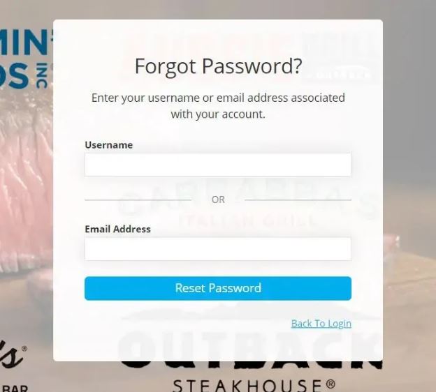 Reset BBI Connect Login Password