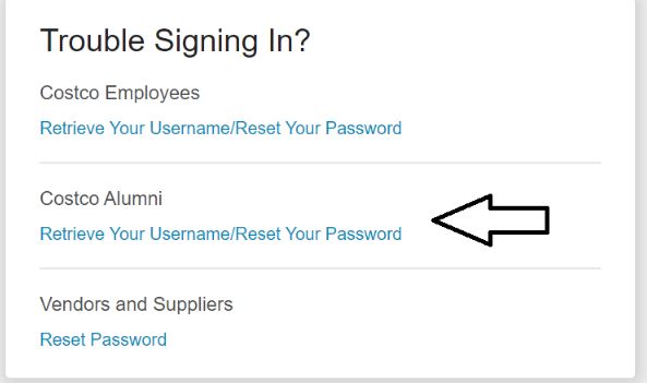 Reset Costco Login Password