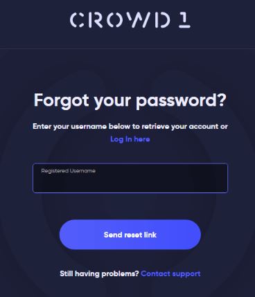 Reset Crowd1 Login Password