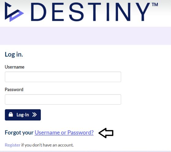 Reset Destiny Credit Card Login Password