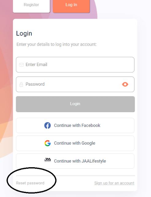 Reset Eehhaaa Login Password