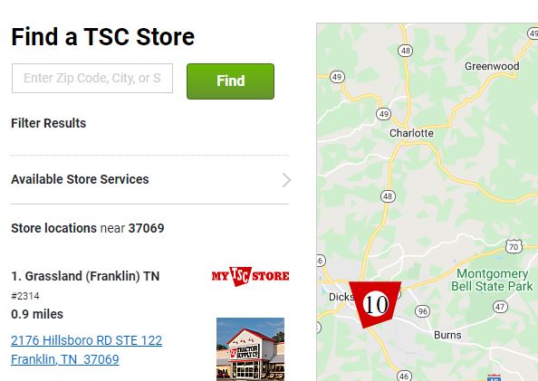 Tractor Supply Find by its Store Locator