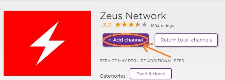Activate The Zeus Network on Roku