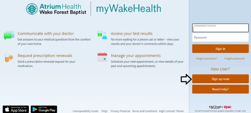 How to Register an Account on Mywakehealth Portal