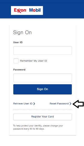 How to Reset Exxon Credit Card Login Password
