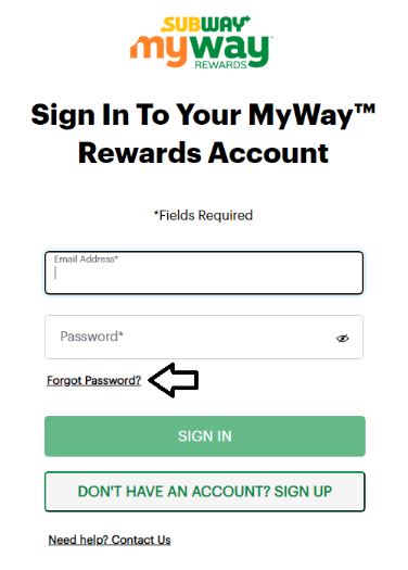 How to Reset Mysubwaycard Login Password