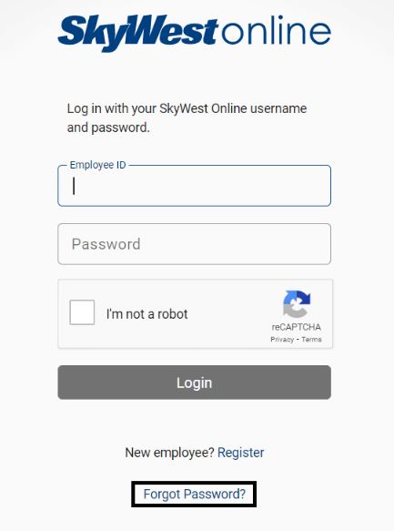 How to Reset Skywestonline Login Password
