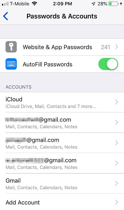How to remove a Google account from an iOS device