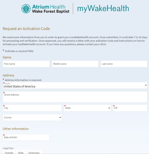 Mywakehealth sign up