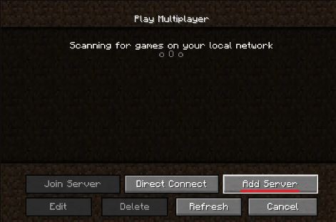Once in the multiplayer tab, click Add Server