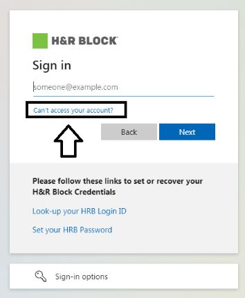 Recover HRBlock Login Account