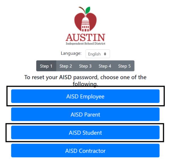 Reset AISD Portal Login Password