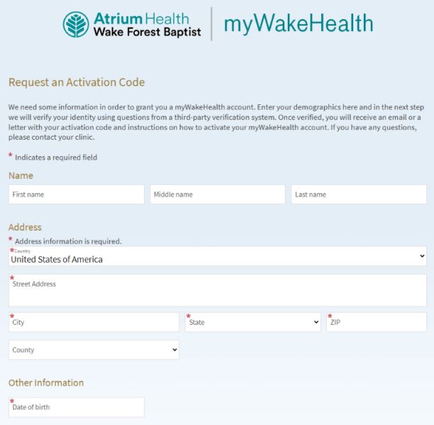 Wake Forest Patient Health Portal
