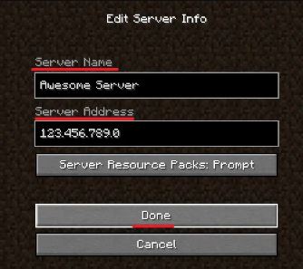 server in Minecraft Edit