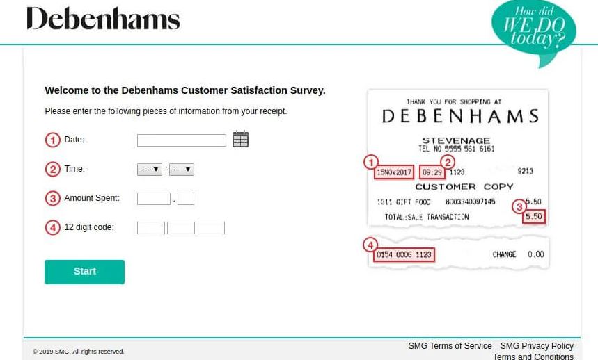 Debenhams Feedback Surveys