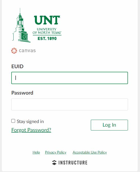 How to Login to the UNT Canvas