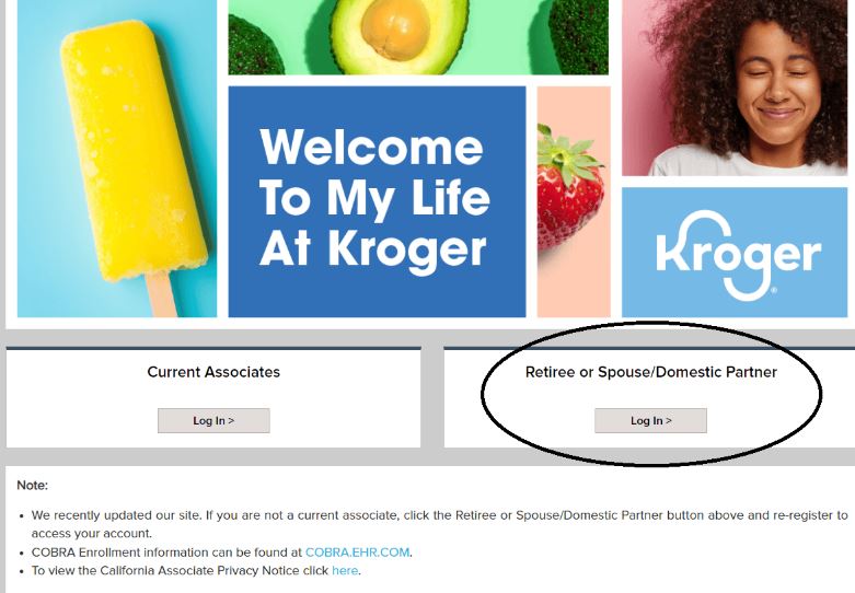 Register Account as Retire or Spouse on Mylifeatkroger Portal