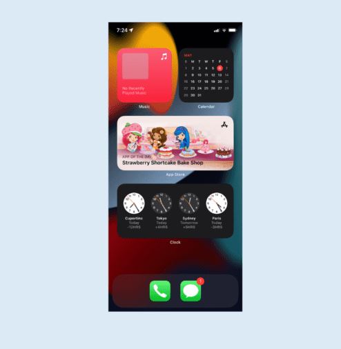 Widget-Only Home – iOS 15 Aesthetic Design