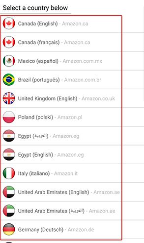 amazon app change language
