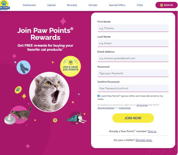 click on join now in mypawpoints portals