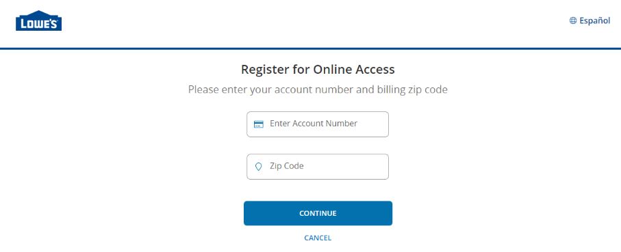 enter required details in register an account on lowes portal