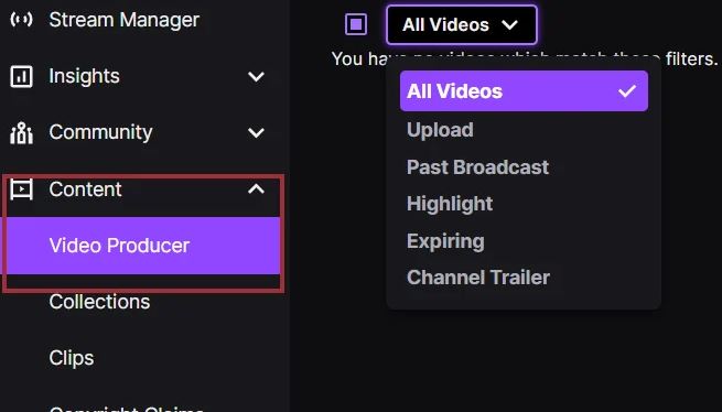 how to find twitch vod