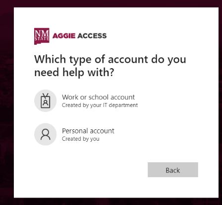 select account you want to change password
